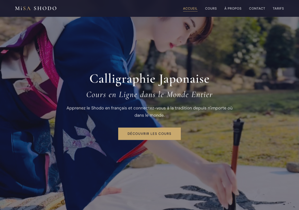 MiSA SHODOサイトのキャプチャ